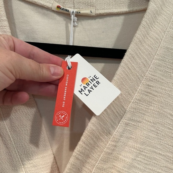 Marine Layer Boucle Cardigan in Antique White Size Large - Picture 3 of 9